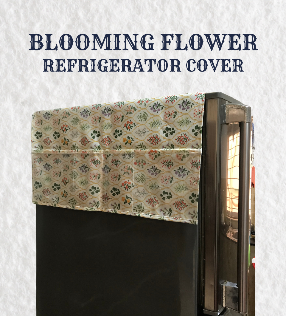 Printed Refrigerator Cover with Storage Pockets