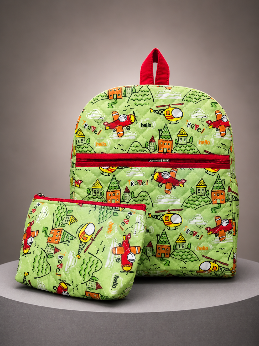 Travel & Adventure Boy Backpack & Zipper Pouch