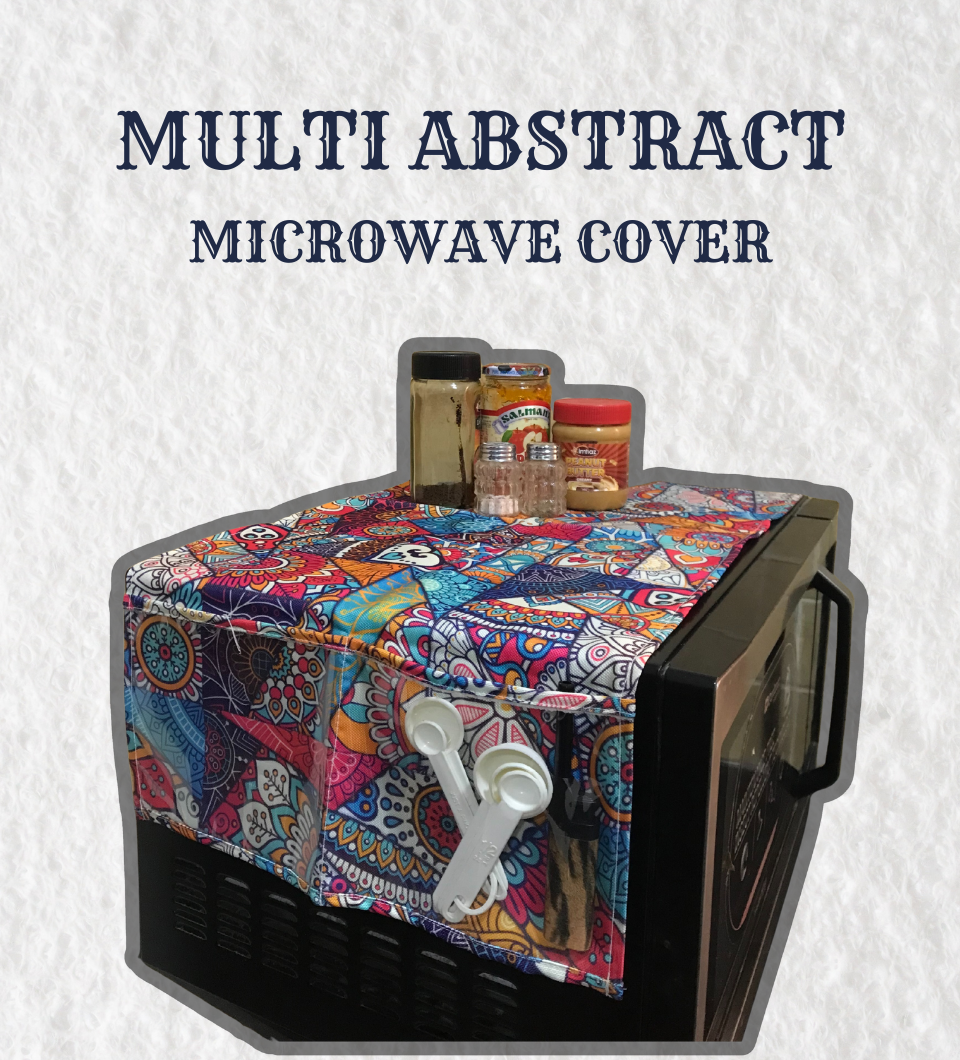 Printed Microwave Oven Cover with Utility Pockets