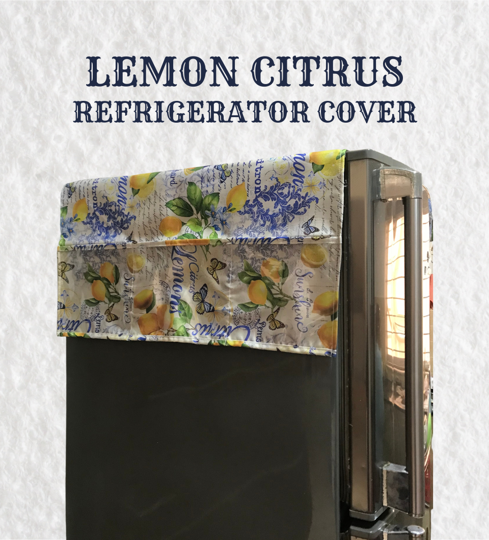 Printed Refrigerator Cover with Storage Pockets