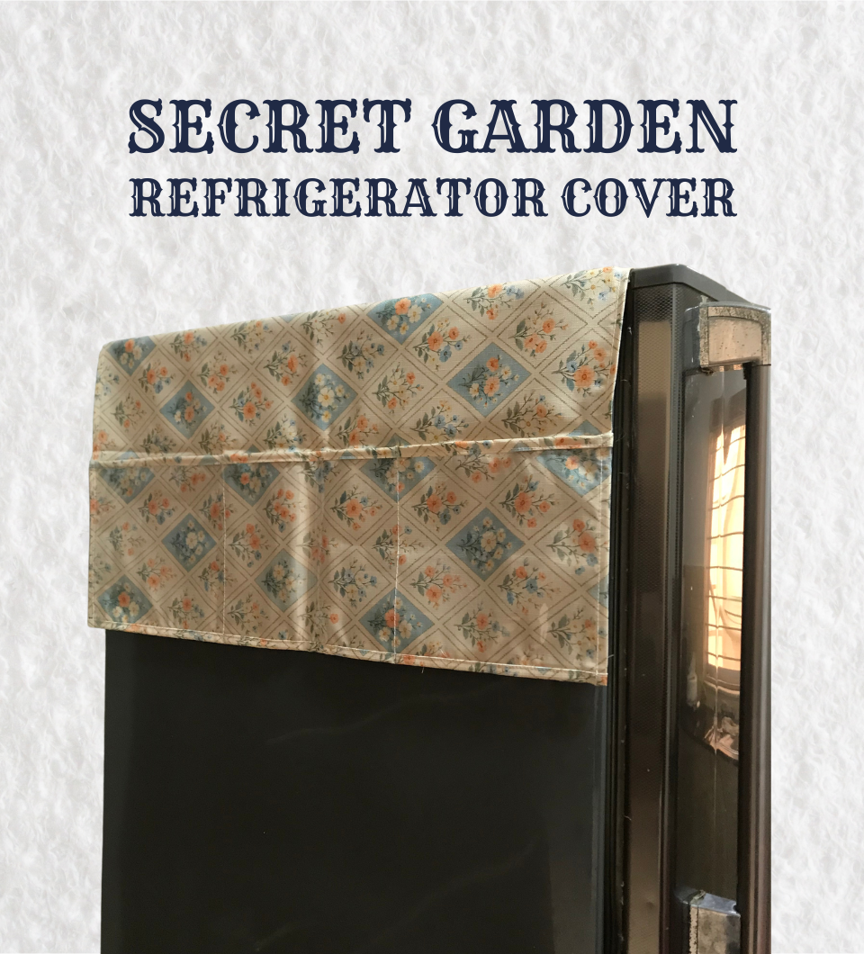 Printed Refrigerator Cover with Storage Pockets