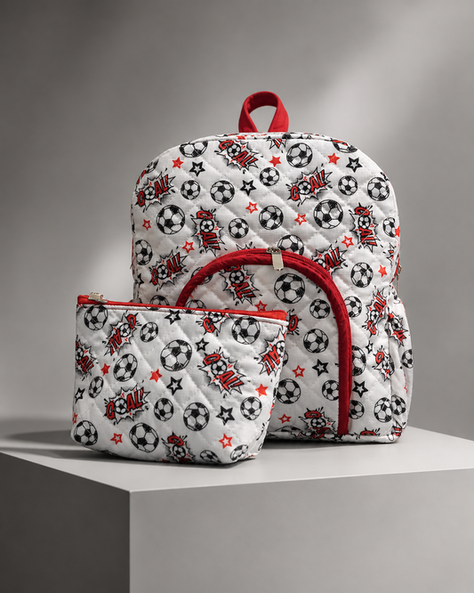Soccer Goal Champions Boy Backpack & Zipper Pouch