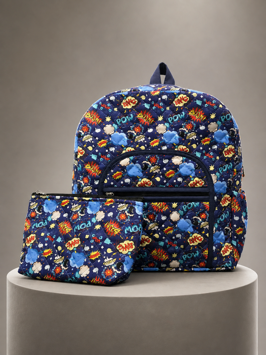 Comic Blast Boy Backpack & Zipper Pouch