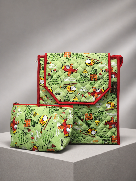 Travel & Adventure Boy Backpack & Zipper Pouch