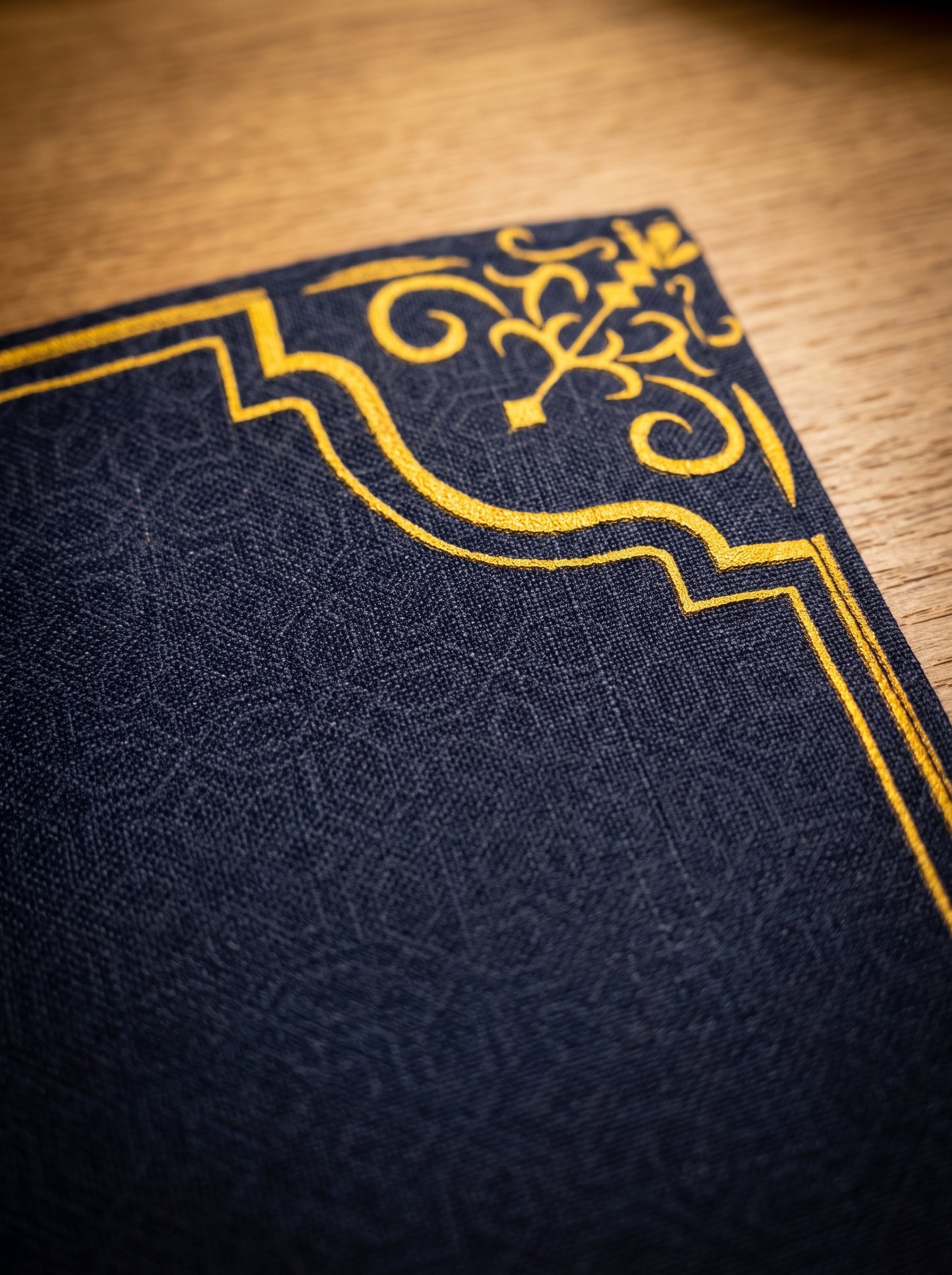Royal Navy & Gold Filigree - Canvas Table Mat