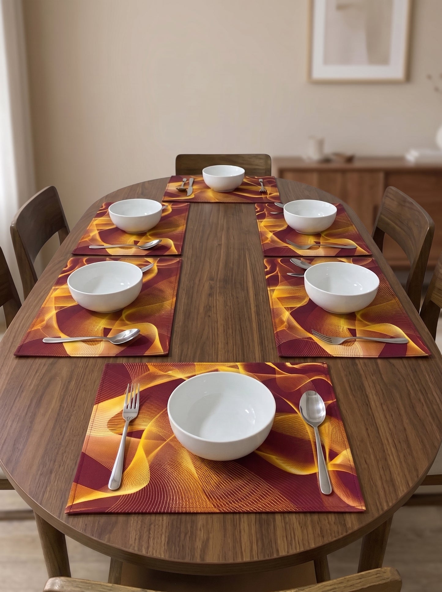 Amber Wave Abstract - Canvas Table Mat