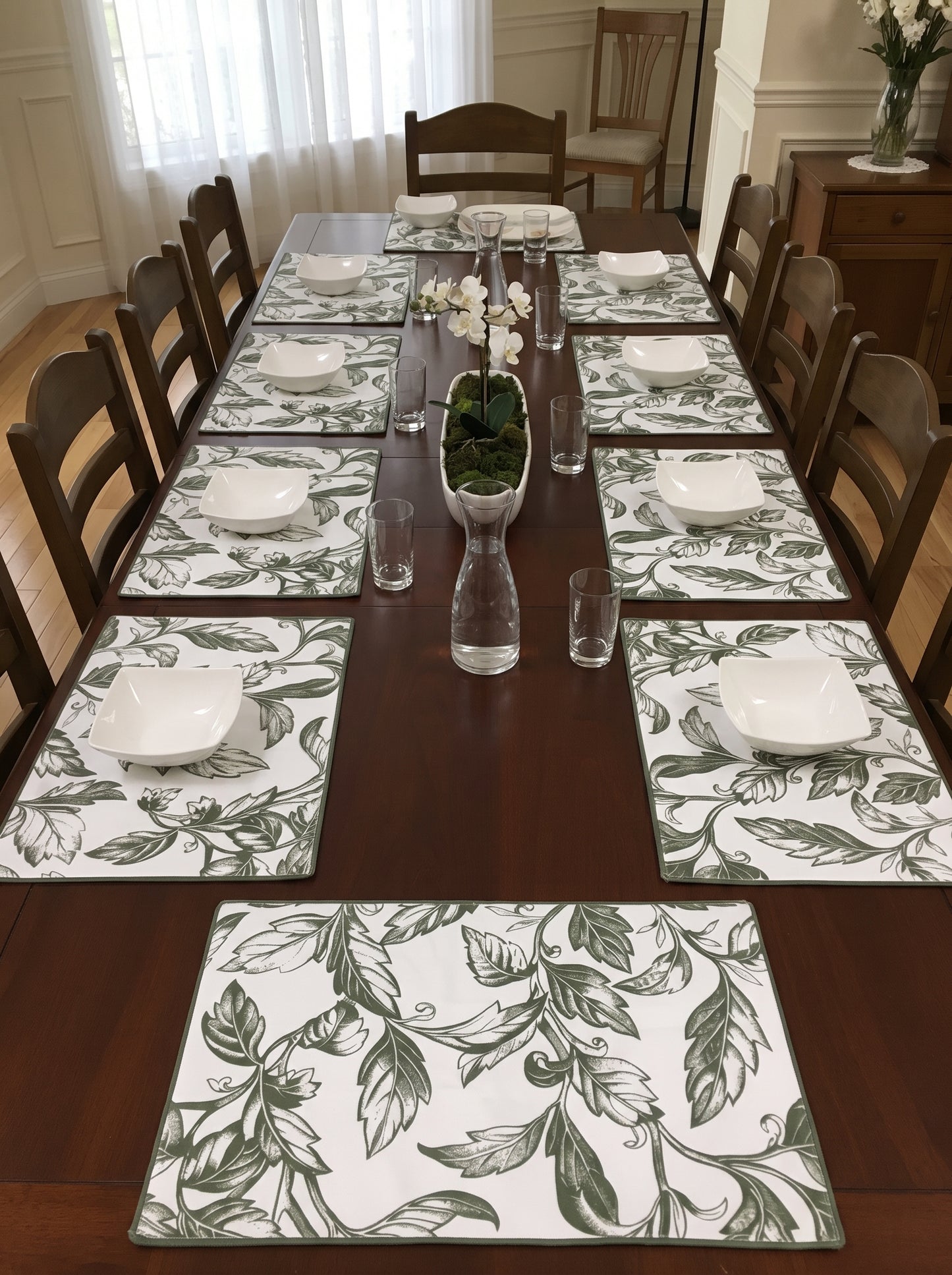 Green Leaf Print – Canvas Table Mat