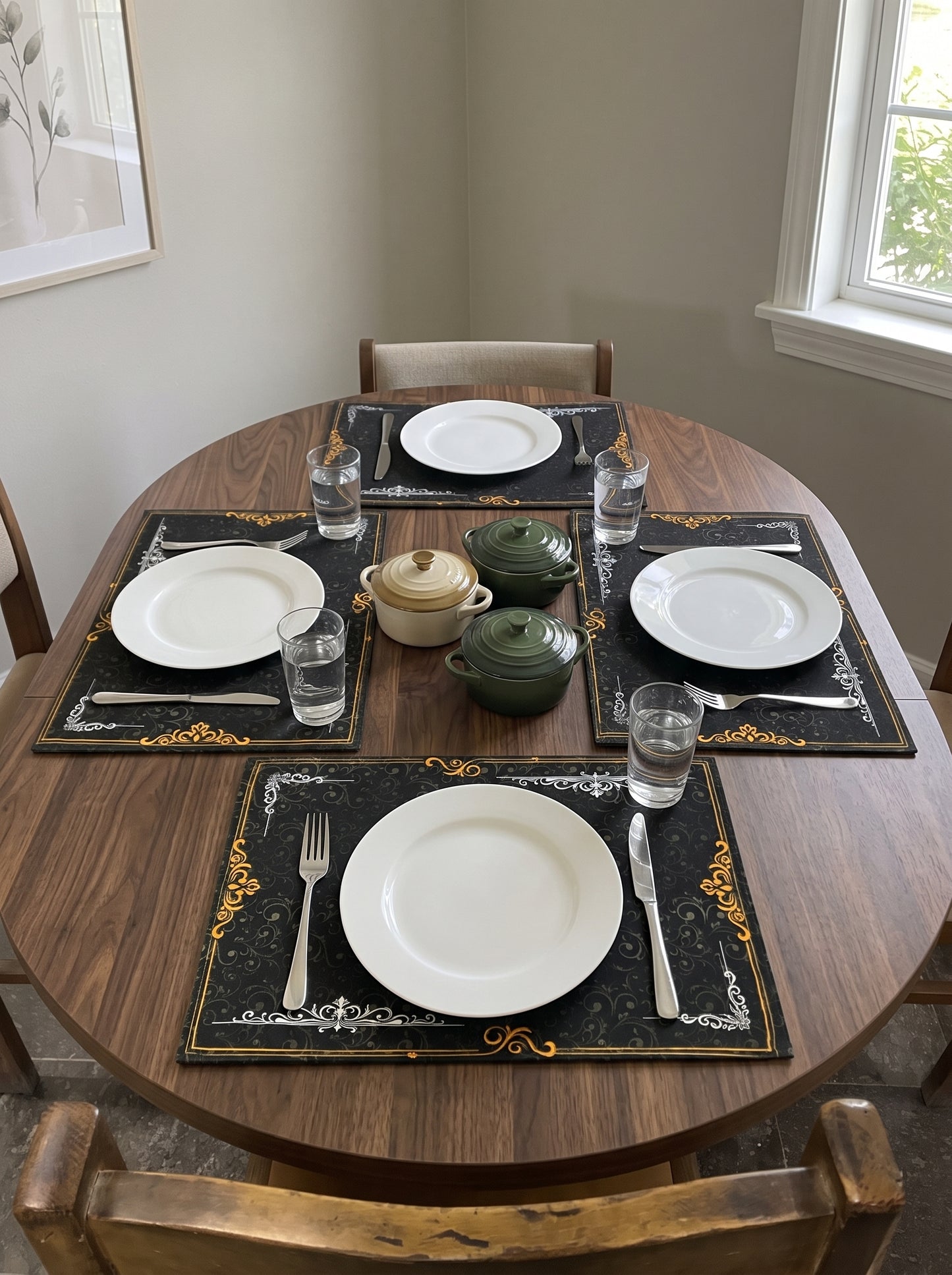 Emerald & Gold - Canvas Table Mat