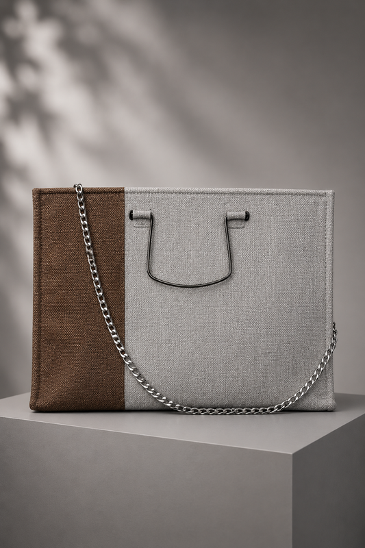 Everyday Classic Tote – Grey & Brown