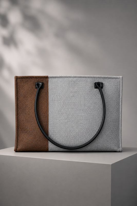 Everyday Classic Tote – Grey & Brown