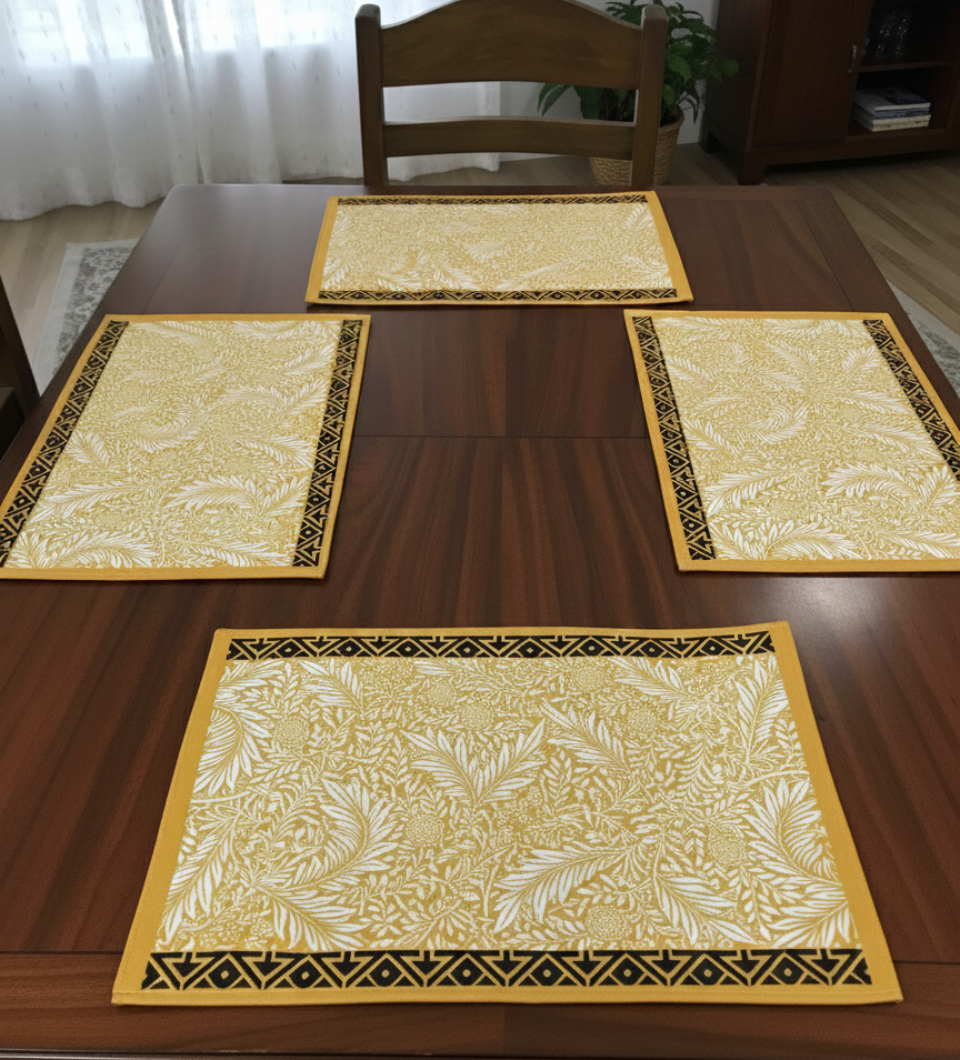 Golden Floral – Canvas Table Mat