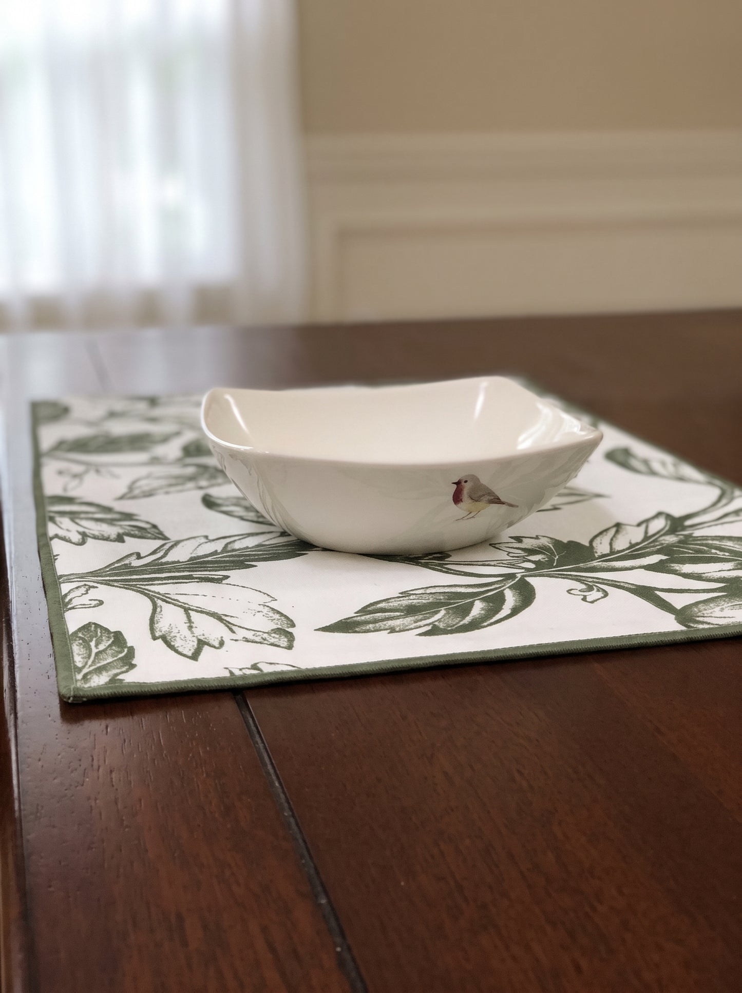 Green Leaf Print – Canvas Table Mat