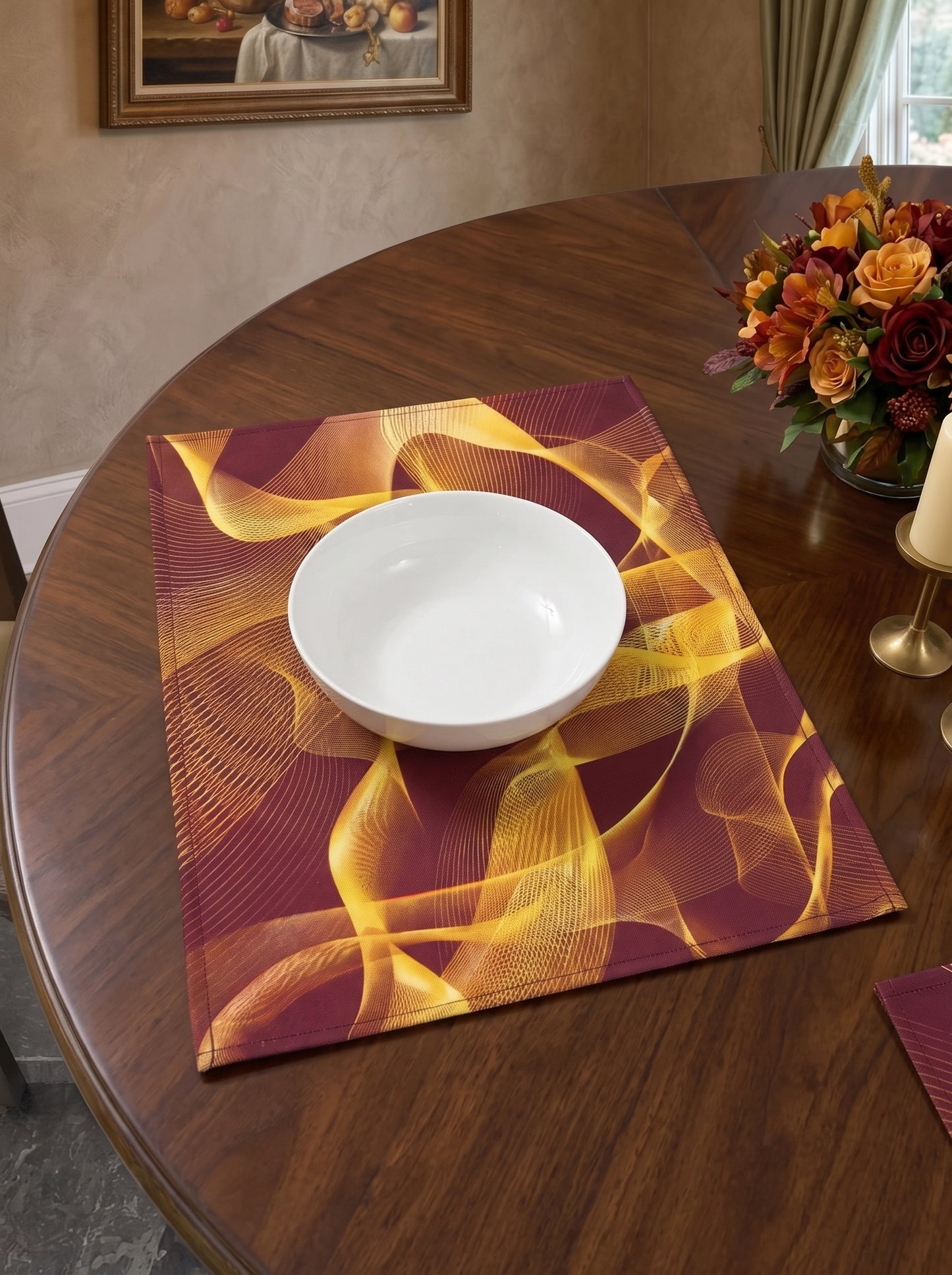 Amber Wave Abstract - Canvas Table Mat
