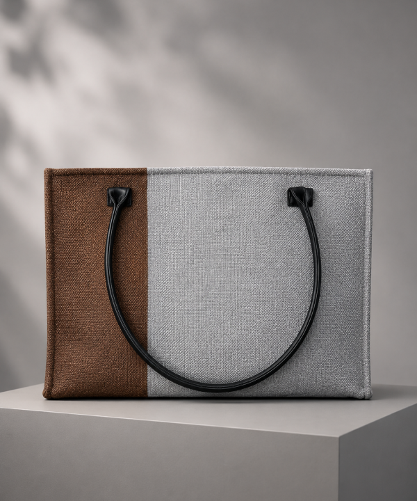 Everyday Classic Tote – Grey & Brown
