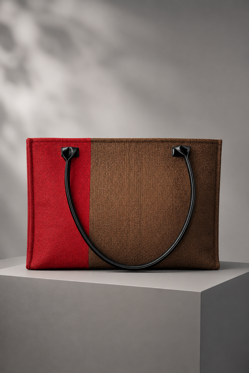 Everyday Classic Tote – Brown & Red