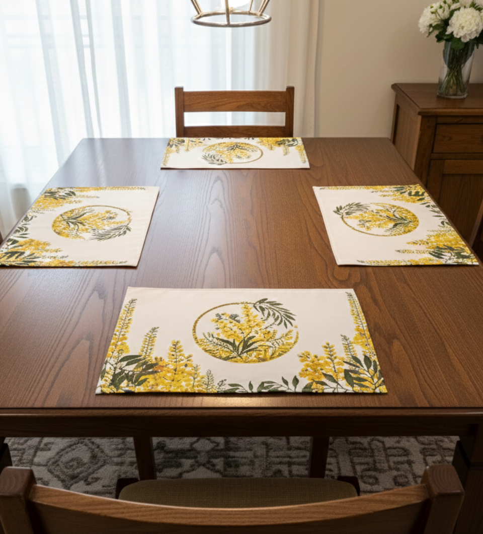 Yellow Floral - Canvas Table Mat