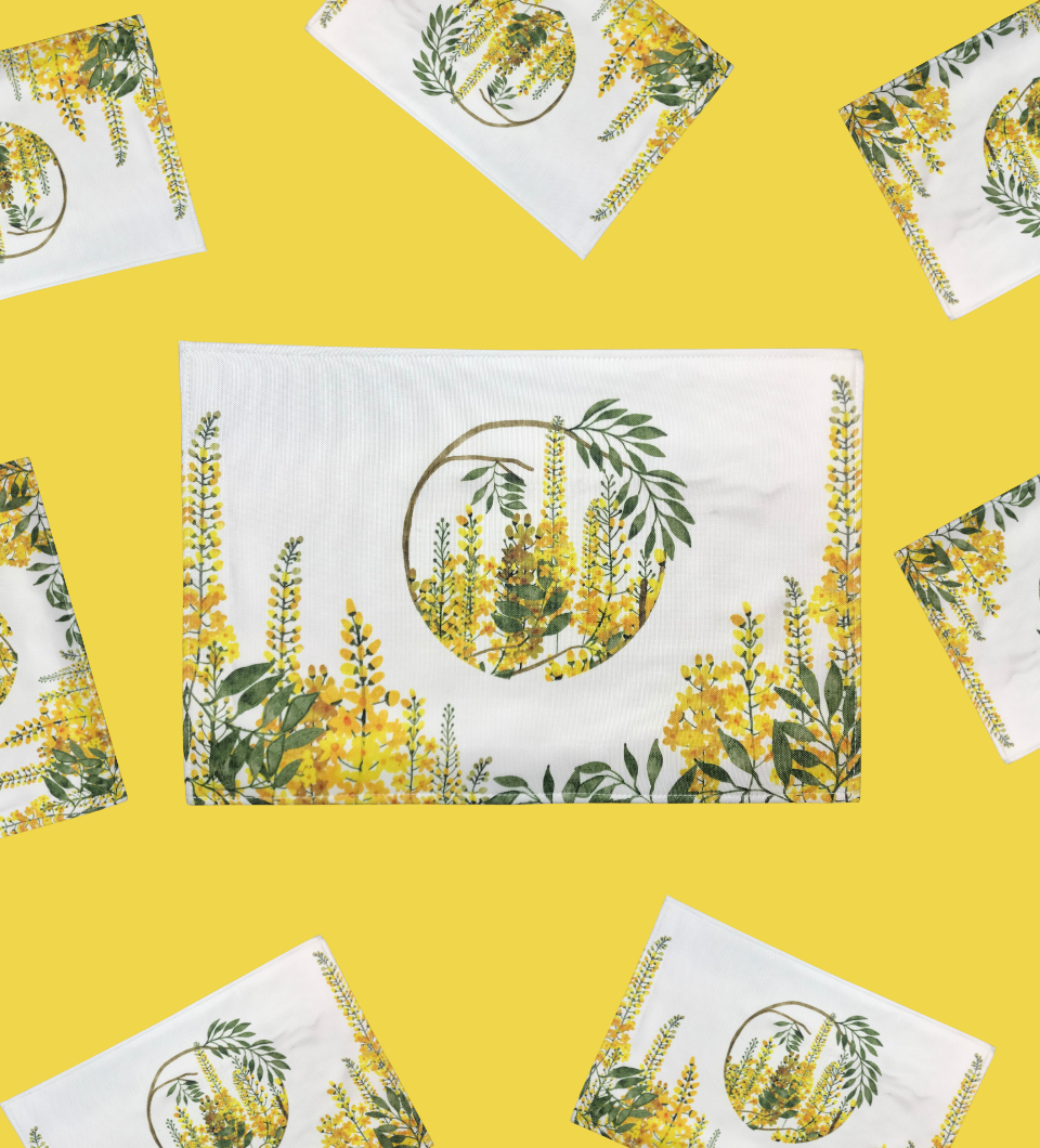 Yellow Floral - Canvas Table Mat - Image 2