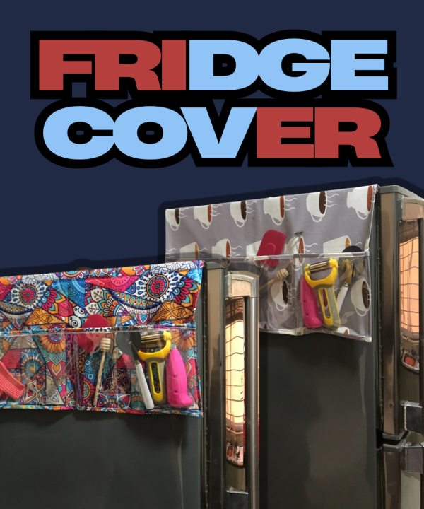 Printed Fridge Cover with Storage Pockets