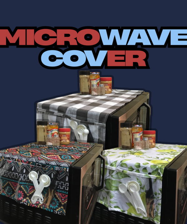 Printed Microwave Oven Cover with Utility Pockets
