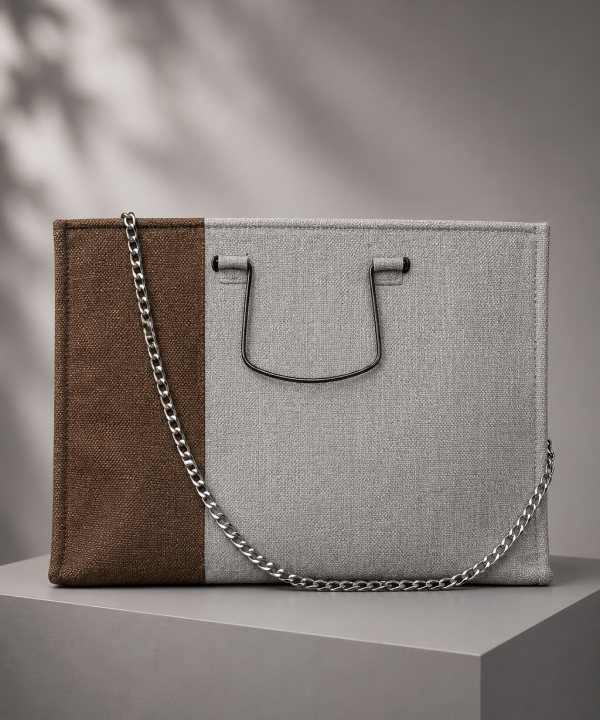 Everyday Classic Tote - Grey & Brown