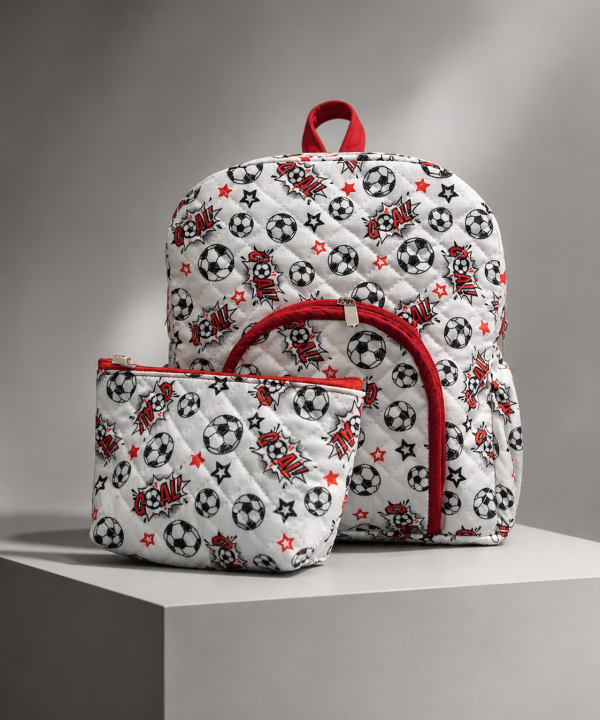 Soccer Goal Champions Kids Backpack & Zipper Pouch