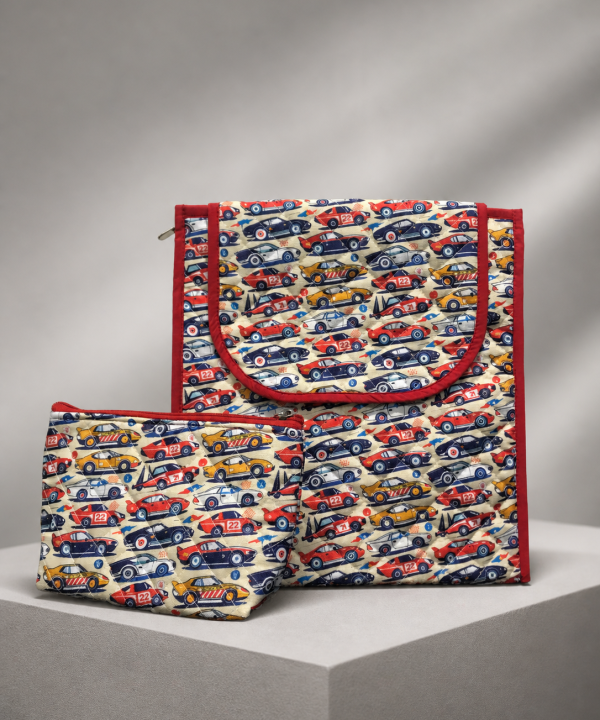 Racing Cars Adventure Kids Backpack & Zipper Pouch