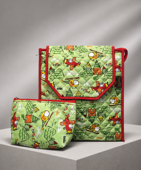 Travel & Adventure Kids Backpack & Zipper Pouch